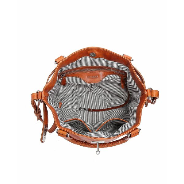 オールドトレンド レディース パンプス シューズ Women s Genuine Leather Pumpkin Bucket Bag Chestnut