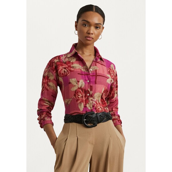 ラルフローレン レディース シャツ トップス Relaxed Fit Floral Linen Shirt - Button-down blouse - red/pinkのサムネイル