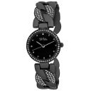 {u}bL Y rv ANZT[ Unisex Interwoven Crystal Black Alloy Bangle Watch 26mm Black