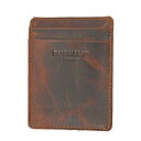 fV Y z ANZT[ Men's Front Pocket with Magnetic Money Clip Wallet Cognac