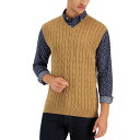 クラブルーム メンズ ニット セーター アウター Men 039 s Cable-Knit Cotton Sweater Vest, Created for Macy 039 s Moca