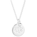 ラルフローレン レディース ネックレス・チョーカー・ペンダントトップ アクセサリー Cubic Zirconia Bezel & Logo Disc Pendant Necklace in Sterling Silver, 15