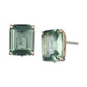 t[ fB[X sAXCO ANZT[ Gold-Tone Color Crystal Square Stud Earrings Green