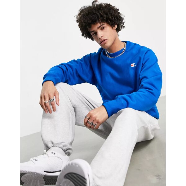 チャンピオン メンズ パーカー・スウェットシャツ アウター Champion small logo sweatshirt in blue BLUE