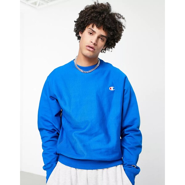 チャンピオン メンズ パーカー・スウェットシャツ アウター Champion small logo sweatshirt in blue BLUE