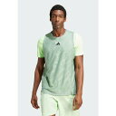 アディダス メンズ Tシャツ トップス TENNIS PRO LAYERING - Print T-shirt - silver green green spark