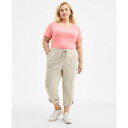 スタイルアンドコー レディース カジュアルパンツ ボトムス Plus Size D-Ring Cuffed Capri Pants, Exclusively a...