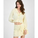 ゲス レディース カットソー トップス Women's Long-Sleeve Button-Front Shaelo Top Raise Sun Yellow(4)
