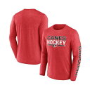 ファナティクス メンズ シャツ トップス Men's Heather Red Carolina Hurricanes Sweep Iconic Syntheti...