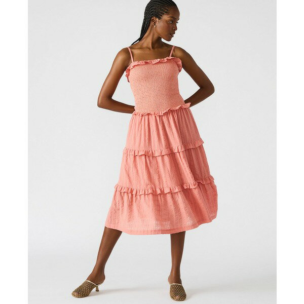 スティーブ マデン レディース ワンピース トップス Women's Nash Smocked Tiered Midi Dress Light Clay