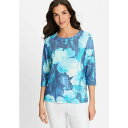 オルセン レディース パーカー・スウェットシャツ アウター Women's Floral Rib Knit Jersey Top Night blue