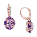 デルマール レディース ピアス&イヤリング アクセサリー Amethyst (5-1/3 ct. t.w.) & White Topaz (1/6 ct. t.w.) Cluster Leverback Drop Earrings Amethyst(4)