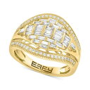 エフィー コレクション レディース リング アクセサリー EFFY Diamond Round & Baguette Curved Statement Ring...