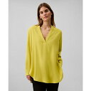 カルバンクライン レディース カットソー トップス Women's Relaxed V-Neck Popover Tunic Warm Olive(4)