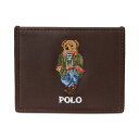 ラルフローレン メンズ 財布 アクセサリー Men's Polo Bear Leather Card Case Brown