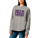 リーグカレッジエイトウェア レディース パーカー・スウェットシャツ アウター Holy Cross Crusaders League Collegiate Wear Women's Victory Springs TriBlend Fleece Pullover Sweatshirt Heather Gray