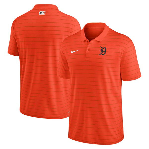 iCL Y |Vc gbvX Detroit Tigers Nike Authentic Collection Victory Striped Performance Polo Orange