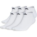 AfB_X Y C A_[EFA adidas Men's Athletic Cushioned No Show Socks - 6 Pack White