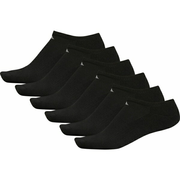 AfB_X Y C A_[EFA adidas Men's Athletic Cushioned No Show Socks - 6 Pack Black/Metallic Silver