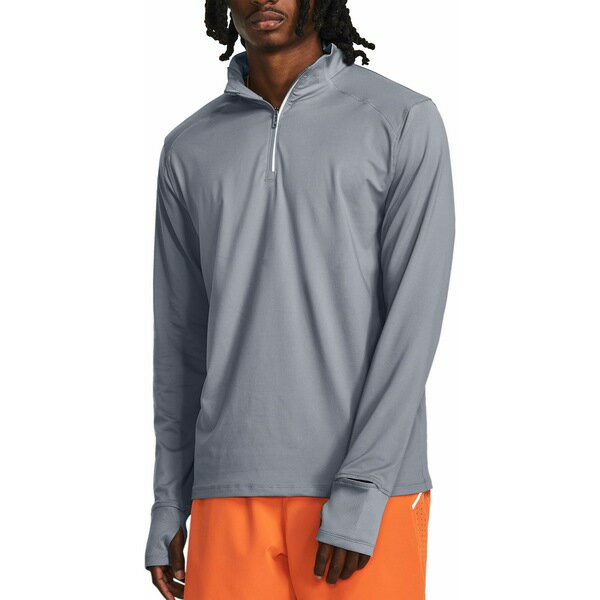 A_[A[}[ Y Vc gbvX Under Armour Men's Qualifier Run 1/2 Zip Shirt Steel