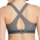 アンダーアーマー レディース カットソー トップス Under Armour Women's Crossback Mid Sports Bra Charcoal Light Heather