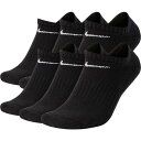 iCL fB[X C A_[EFA Nike Everyday Cushioned Training No-Show Socks 6 Pack Black