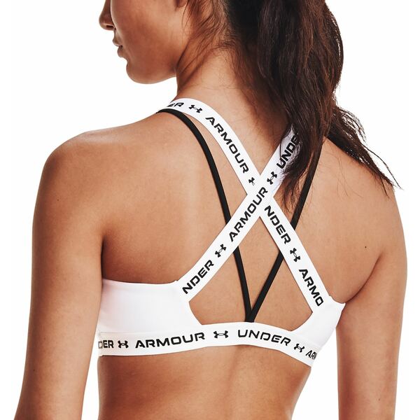 アンダーアーマー レディース カットソー トップス Under Armour Women 039 s Crossback Low Sports Bra White