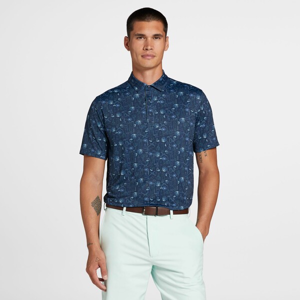 EH^[Ew[Q Y Vc gbvX Walter Hagen Men's Performance 11 Conversational Print Golf Polo Desert Navy