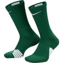 ナイキ メンズ 靴下 アンダーウェア Nike Elite Basketball Crew Socks Green/White