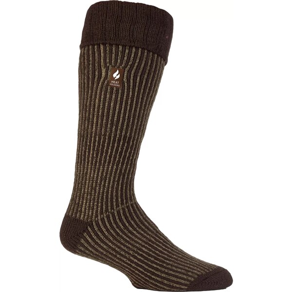 q[gz_[Y Y C A_[EFA Heat Holders Men's Chris ORIGINAL Ribbed Boot Socks Brown