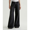 エージージーンズ レディース デニムパンツ ボトムス Stella Mid Rise Wide Leg Palazzo Jeans in Overnight Overnight(4)