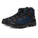 サレワ メンズ ブーツ シューズ Alp Trainer 2 Mid Dark Denim/Fluo Orange