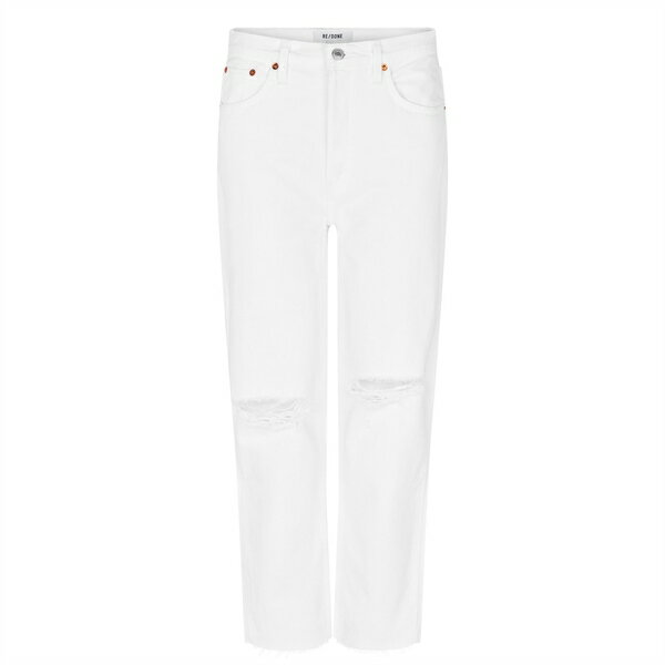 【送料無料】 レッドワン レディース デニムパンツ ボトムス 70s Stove Pipe Jeans White Destroyed