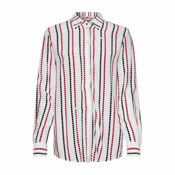 yz g~[ qtBK[ fB[X Vc gbvX Viscose Fleur Stripe Blouse Polka Dot STP