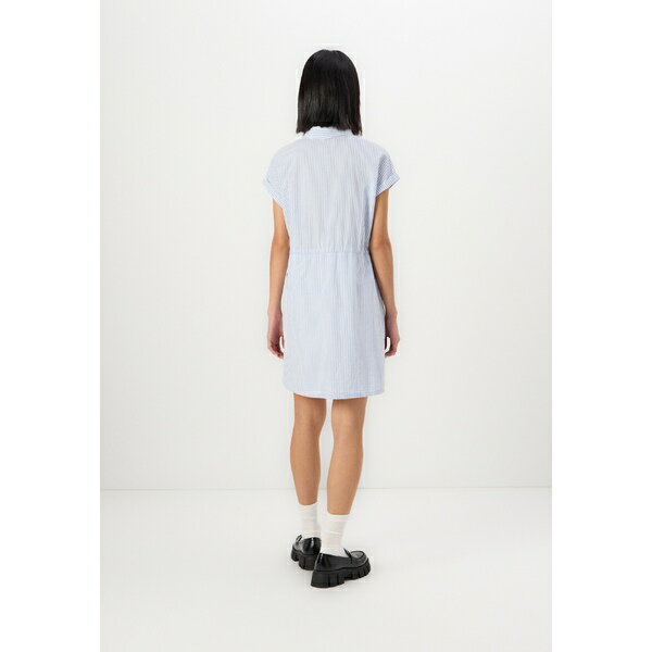 トム テイラー デニム レディース ワンピース トップス STRIPED MINI DRESS - Shirt dress - white blue