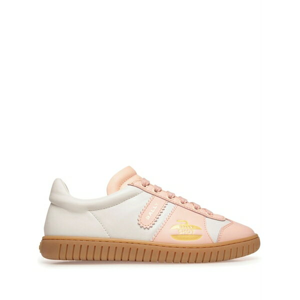 バリー レディース スニーカー シューズ Player curling-motif leather trainers White