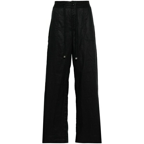 ラルフローレン レディース カジュアルパンツ ボトムス Drawstring-waist linen trousers Black