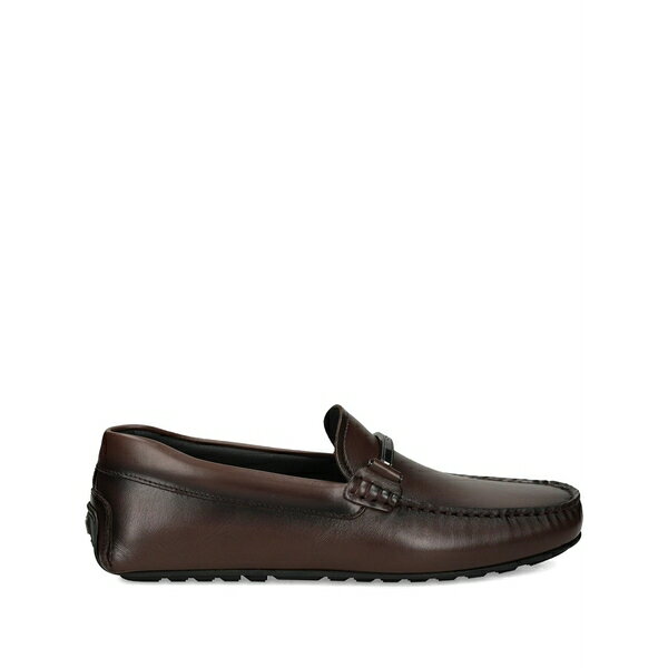ボス メンズ スリッポン・ローファー シューズ Leather loafers Brown(4.0)