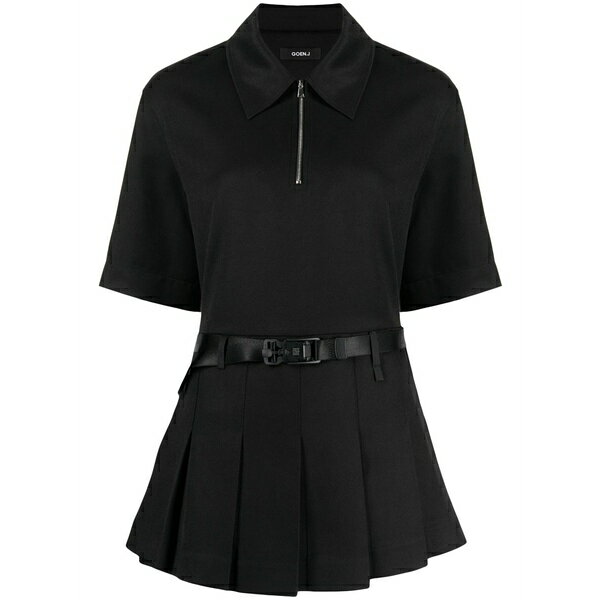 ゴエンジェイ レディース ワンピース トップス Double-layer shirt dress Black