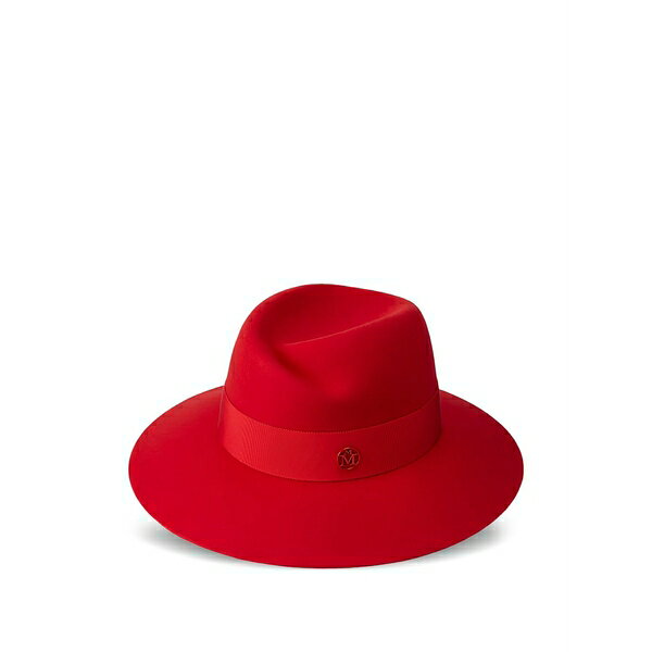 メゾンミッシェル レディース 帽子 アクセサリー Virginie ribbon-detailed fedora hat Red