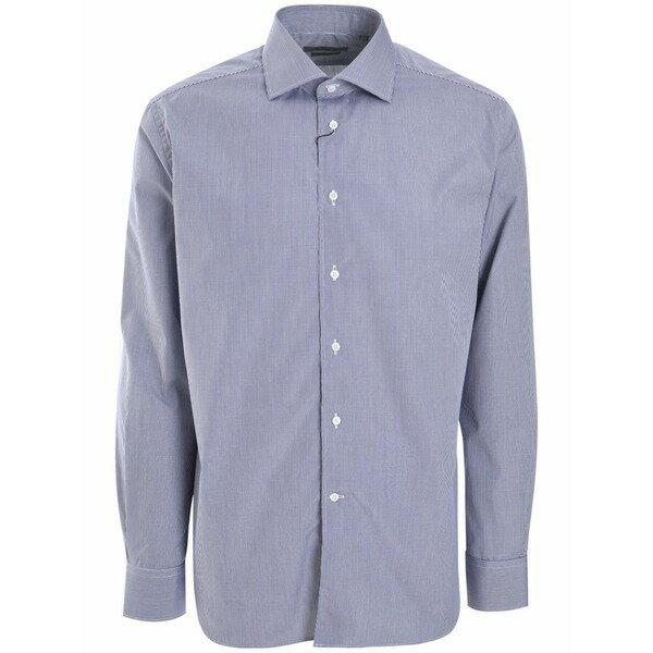 コルネリアーニ メンズ シャツ トップス Mini-checked shirt Blue