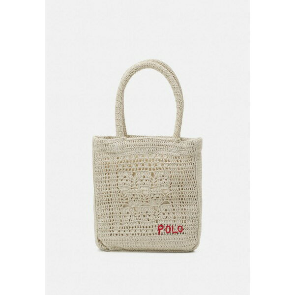 ラルフローレン レディース ハンドバッグ バッグ BEADED LOGO CROCHET TOTE BAG - Handbag - cream