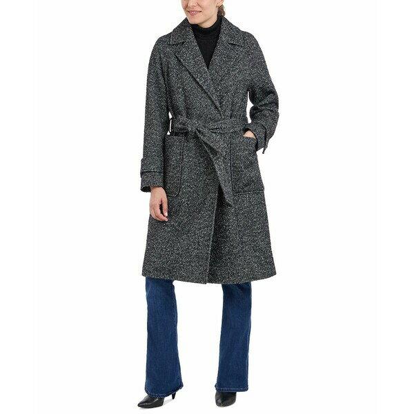 BCBジェネレーション レディース ジャケット&ブルゾン アウター Women's Belted Walker Coat Black/White