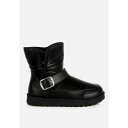 ロンンドンラグ レディース ブーツ シューズ Jammy Buckle Strap Puffy Ankle Boots Black