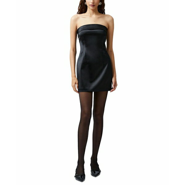 フレンチコネクション レディース ワンピース トップス Women's Structured Satin Strapless Dress Black