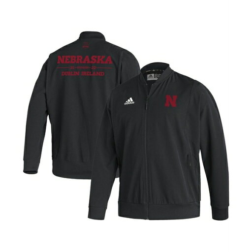 アディダス メンズ ジャケット&ブルゾン アウター Men's Black Nebraska Huskers Ireland Sideline Woven Full-Zip Bomber Jacket Black アディダス メンズ ジャケット&ブルゾン アウター Men's Black Nebraska Huskers Ireland Sideline Woven Full-Zip Bomber Jacket Black