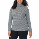 クドルドッズ レディース カットソー トップス Plus Size Softwear Long-Sleeve Turtleneck Top Ivory Print(4)