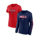 ファナティクス レディース Tシャツ トップス Women's Navy, Red Los Angeles Angels T-shirt Combo Pack Navy, Red(4)