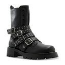 アルド レディース ブーツ シューズ Women's Vortexia Studded Buckled-Strap Booties Black
