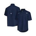 コロンビア メンズ シャツ トップス Men's Navy Atlanta Braves Tamiami Omni-Shade Button-Down Shirt Navy(4)